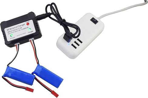 sea jump 2PCS 7.4V 550mAh Lithium Battery with 2in1 Charger for wltoys K969 K979 K989 K999 P929 P939 284131 High-Speed RC Car Accessories High-Rate Lithium Battery in Kuwait