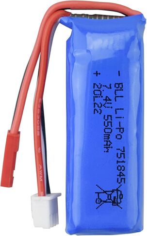 sea jump 2PCS 7.4V 550mAh Lithium Battery with 2in1 Charger for wltoys K969 K979 K989 K999 P929 P939 284131 High-Speed RC Car Accessories High-Rate Lithium Battery in Kuwait
