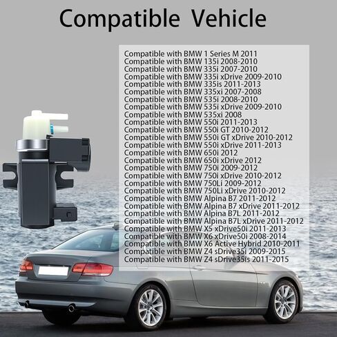 2PCS Turbo Boost Solenoid Valve Pressure Converter Compatible with BMW 1 Series 135i 335i 335xi 535i 535xi 550i 650i 750i 750Li Alpina B7 B7L X5 X6 Z4 Replacement for 11747626350 7.00887.19.0 in Saudi Arabia