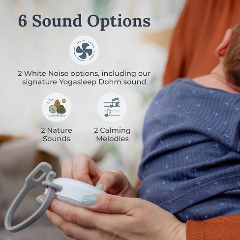 Yogasleep Hushh 2 Portable Sound Machine For Baby and Kids, Backlit Buttons & Night Light, More Durability, 6 Soothing Natural Sounds, Easy To Use Timer, Volume Control & Toddler Lock, Noise Canceling in Saudi Arabia