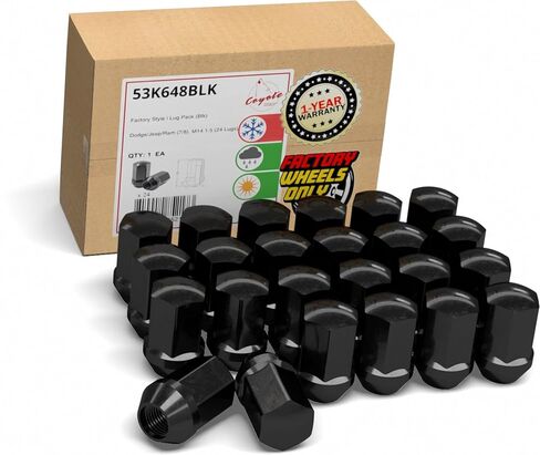 Wheel Accessories Parts 24 Pcs M14x1.5 14x1.5 OEM Style Lug Nuts 6509422AA | 611.330 1.65" Long Black 7/8" Hex Fits Jeep Grand Wagoneer | Wagoneer | 2019+ Ram 1500 in Saudi Arabia