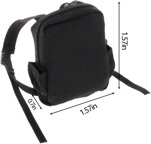 1:12 Action Figure Bag,Doll Accessories,Miniature Model/Scene Decoration Dress up,Mini Backpack for 6 inch Action Figure. (Black Backpack) in Kuwait
