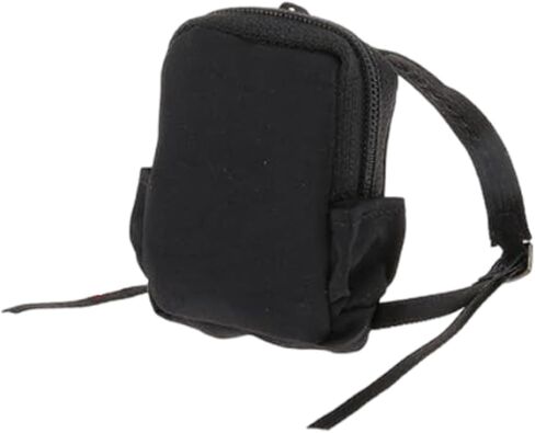 1:12 Action Figure Bag,Doll Accessories,Miniature Model/Scene Decoration Dress up,Mini Backpack for 6 inch Action Figure. (Black Backpack) in Kuwait