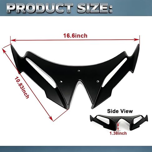 Front Fairing Winglet Black Fit for 2024 2025 2026 Kawasaki Ninja 500 - Perfect Fit & Quick Install Ninja 500 Accessories in Saudi Arabia