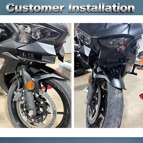 Front Fairing Winglet Black Fit for 2024 2025 2026 Kawasaki Ninja 500 - Perfect Fit & Quick Install Ninja 500 Accessories in Saudi Arabia
