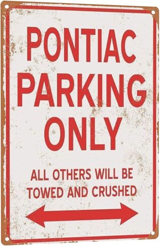 Tin Sign Pontiac Parking Only Vintage Look 8 X 12 Metal Signs for Home Garden Bar Cafe in Saudi Arabia