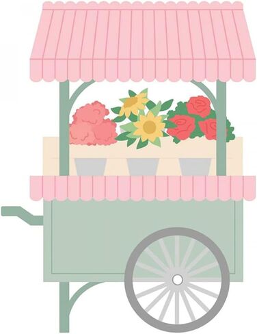 Flower Cart Dies for Card Making Market Carts Metal Cutting Dies for DIY Scrapbooking Embossing Stencil Die Cuts Punch Template Moulds Arts Crafts Scrapbooking Supplies Arts Crafts Photo Album Decor in Kuwait
