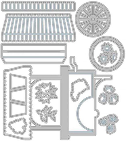 Flower Cart Dies for Card Making Market Carts Metal Cutting Dies for DIY Scrapbooking Embossing Stencil Die Cuts Punch Template Moulds Arts Crafts Scrapbooking Supplies Arts Crafts Photo Album Decor in Kuwait