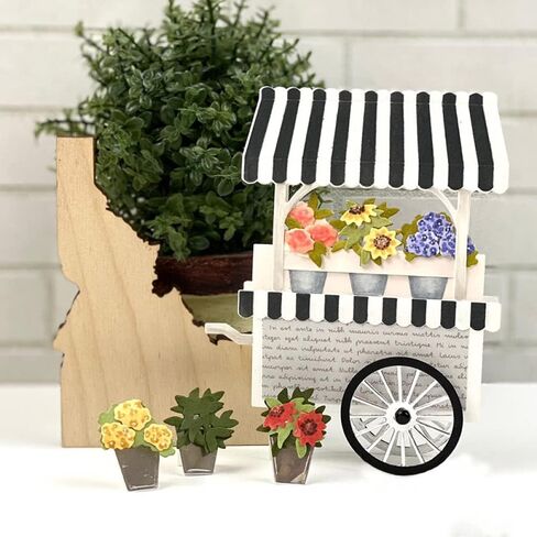 Flower Cart Dies for Card Making Market Carts Metal Cutting Dies for DIY Scrapbooking Embossing Stencil Die Cuts Punch Template Moulds Arts Crafts Scrapbooking Supplies Arts Crafts Photo Album Decor in Kuwait