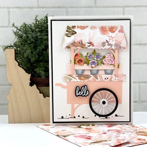 Flower Cart Dies for Card Making Market Carts Metal Cutting Dies for DIY Scrapbooking Embossing Stencil Die Cuts Punch Template Moulds Arts Crafts Scrapbooking Supplies Arts Crafts Photo Album Decor in Kuwait