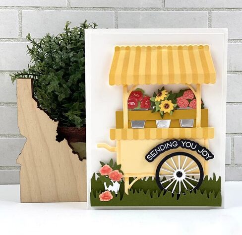 Flower Cart Dies for Card Making Market Carts Metal Cutting Dies for DIY Scrapbooking Embossing Stencil Die Cuts Punch Template Moulds Arts Crafts Scrapbooking Supplies Arts Crafts Photo Album Decor in Kuwait