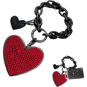 Car Heart Keychain, Bling Rhinestone Heart-shaped Acrylic Key Chain, Sparkly Bag Backpack Purse Charm, Cute keyring for Women, Girls (Red) in Kuwait