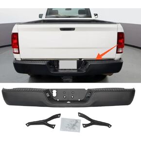 Black Rear Step Bumper Steel w/o Sensor Holes for 2009-2018 Dodge Ram 1500, 2010-2012 Ram 2500 3500 without Dual Exhaust, CH1103120 in Saudi Arabia