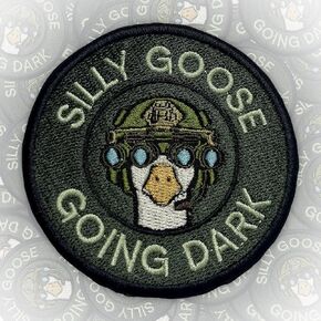 Silly Goose Going Dark Funny Morale Tactical Patch 3 Inches Warrior Goose, Cute Animal Meme Duck, Embroidered Hook and Loop Patches for Backpack Vest Dog Harness Military Gifts for Mom Dad in Saudi Arabia