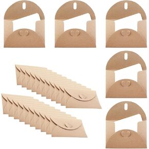 MEETOOT Mini Envelope Set, Including Blank Cards, 4.1x2.8Inches, Cute Kraft Paper Gift Card Envelopes with Heart-Shaped Clasp, for Wedding Party Favors, Greeting Card Mailing in Saudi Arabia
