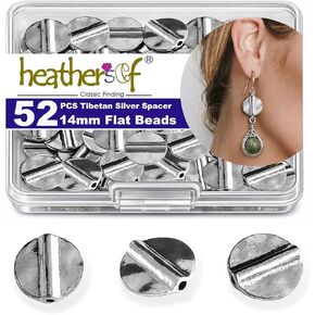 Copper Heart Flat Bead Jewelry 76Pcs Spacer Beads Kit Jewelry Findings Beading Assortment DIY Accessories for Bracelet Necklace Jewelry Making 9mm in Saudi Arabia