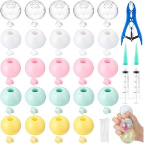 24 Pcs DIY Stress Ball Making Kit, Colorful Blank Stress Pressure Ball Skin Kit with Vacuum Evacuating Device & Expander Tool Make Your Own Fidget Pressure Balls for Adults(5 Colors) in Saudi Arabia