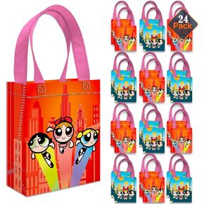Powerpuff Girls Party Favor Bags Set – 24 Pack of 8" Goodie Bags for Kids Bulk Reusable Mini Totes | Powerpuff Girls Birthday Party Supplies in Saudi Arabia