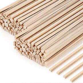 SHENLIU 600 Pcs Balsa Wood Sticks 1/8 x 1/8 x 12 Inch, Unfinished Balsa Wood Strips Hardwood Square Dowels Wooden dowels for Crafts DIY Supplies Projects Models Making Supplies in Saudi Arabia