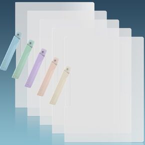 BAYTORY 5Pcs Clear Report Covers with Swing Clip, Report Folder for A4 & Letter Size Paper, Plastic Folders with Clip, Presentation Binder for School Business (Transparent Single Clip) in Kuwait