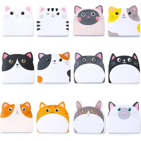 Cute Sticky Notes Animal Sticky Notes,12 Pads 360 Sheets Cat Kawaii Funny Self-Stick Cartoon Stickys Note Pad for Home,School and Office Gifts Tab Supplies in Saudi Arabia