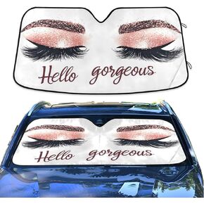 Polyster Windshield Sunshade A Cute Pitbull Wearing Sunglasses Heat UV Rays Reflective Car Sun Shade Front Windshield for Cars Trucks Sedans SUVs in Saudi Arabia
