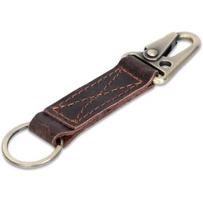 Genuine Leather Car Keychain - Handmade Key Holder with Metal Clip & Key Ring in Saudi Arabia