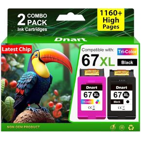 67XL Ink Cartridges Black/Color Combo Pack Compatible for HP Ink 67 XL 67XL HP67 XL HP67XL Work with HP DeskJet 2855e 2800e 2852e 2827e Printer Ink (1 Black, 1 Color) in Saudi Arabia