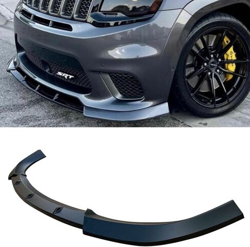 مجموعة مقسم الشفاه الأمامي 3 قطع متوافقة مع سيارة جيب جراند شيروكي SRT 2017-2021/Trackhawk 2018-2021 (أسود غير لامع) in Kuwait