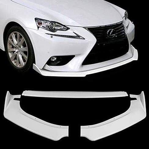 3-Piece Front Bumper Lip fit for compatible with 2014 2015 2016 Lexus IS250/IS350/IS200t (Not Fit F-Sport Model Bumper), Front Bumper Lip Spoiler Air Chin Body Kit Splitter, Glossy White in Kuwait