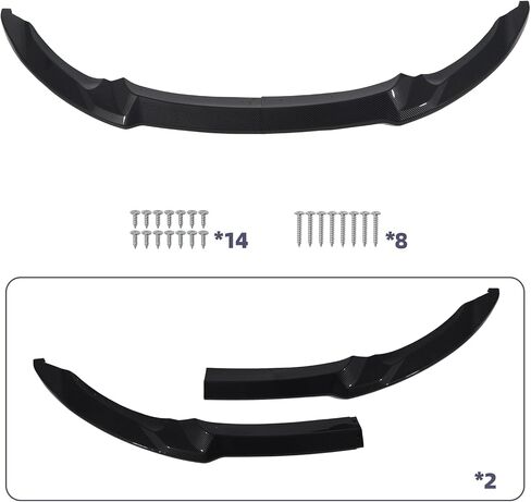 Front Bumper Lip Spoiler Splitter Body Kit ABS Fit for BMW 3 Series F80 M3 F82 F83 M4 2015 2016 2017 2018 2019 2020 CS Style (Carbon Fiber Look) in Kuwait