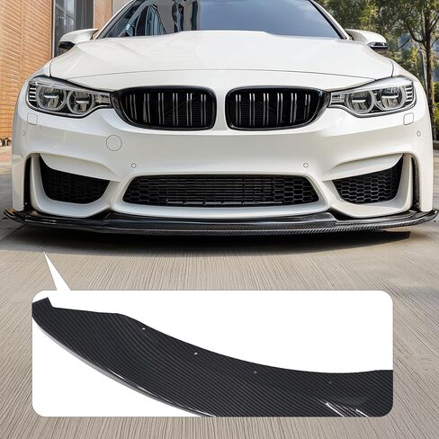 Front Bumper Lip Spoiler Splitter Body Kit ABS Fit for BMW 3 Series F80 M3 F82 F83 M4 2015 2016 2017 2018 2019 2020 CS Style (Carbon Fiber Look) in Kuwait