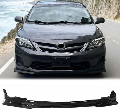 FREEMOTOR802 Front Bumper Lip Splitter Fits 2011-2013 Toyota Corolla All Models T Style Matte Black PP 3PCS Air Dam Chin Spoiler Underbody Front Lip Spoiler Lower Guard in Kuwait