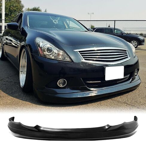 Front Bumper Lip Chin Spoiler, Compatible with 2010-2013 Infiniti G37 Sedan (Not Fit Sports Bumper), GL Style Polyurethane(PU) Front Lower Splitter Protector, Unpainted Black, 1 PC in Kuwait