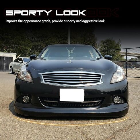 Front Bumper Lip Chin Spoiler, Compatible with 2010-2013 Infiniti G37 Sedan (Not Fit Sports Bumper), GL Style Polyurethane(PU) Front Lower Splitter Protector, Unpainted Black, 1 PC in Kuwait