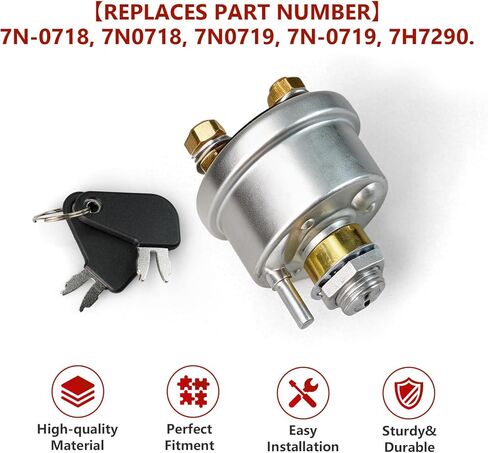 7N0718 Master Power Starter Disconnect Switch, for Caterpillar Excavators, Dump Trucks and Other 12-24 Volt Heavy Equipment 725 730 735 740 D250E D300E D350E D400E 825 816, 7H7290 7N-0718 7H-7290 in Saudi Arabia
