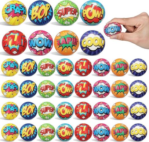 24 Pcs Hero Themed Stress Balls Party Favors for Boys Girls Kids Fidget Toys Bulk Anxiety Relief Balls for Stress Toy Game Birthday Party Decoration in Kuwait