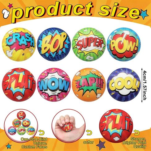24 Pcs Hero Themed Stress Balls Party Favors for Boys Girls Kids Fidget Toys Bulk Anxiety Relief Balls for Stress Toy Game Birthday Party Decoration in Kuwait