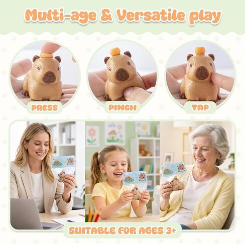 Original Design Cute Sticky Taba Capybara Squishy, Soft Silicone Squeeze Toy, Realistic Animal Stress Relief Fidget, Sensory Kawaii Toy for Kids Ages 3+, Desk Decor & Birthday Gift in Kuwait