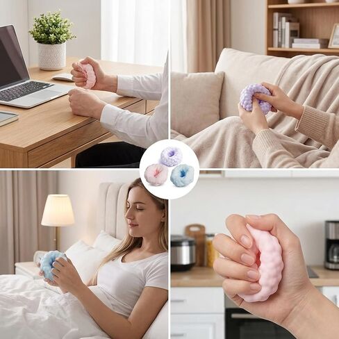 3PCS Crunchy Stress Ball, Ice Skin Noisy Fidget Sensory for Focus and Anxiety Relief, Office and Classroom Fidget, Slow Rising Squeeze Stress Balls for Adults in Saudi Arabia