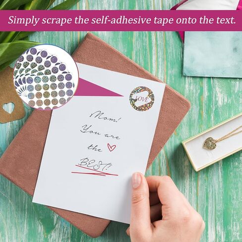210 Pcs Scratch Stickers 1" Holographic Shiny Scratch Off Stickers Round Scratchs Off Sticker Self Adhesive Labels for Lottery Tickets DIY Raffle Card Party Gift Creating Reward in Kuwait