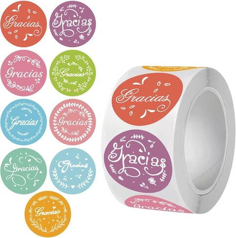 BLESS-VAST 500 PCS Thank You Stickers for Small Business - 1 Inch Green Leaf Decal Envelope Seal 8 Designs Vibrant Colors Labels for Baking Packaging Gift Bags Wraps Crafts (Green Leaf) in Kuwait