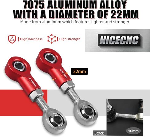 NICECNC M12 Front Sway Bar Stabilizer End Link Kit قابل للتعديل متوافق مع Can Am Maverick X3 4x4 XMR Turbo DPS 2020-2021، 4x4 XRS Sma-Shox Turbo 2023، انظر التركيبات باللون الأسود in Kuwait