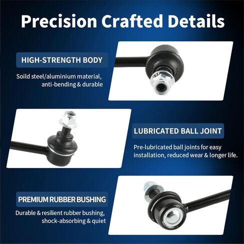 Front Sway Bar End Links Kit Fit for Ford Fusion 2010-2012 Not For Sport, Lincoln MKZ 09-12 Built After 2/04/09, Mercury Milan 10-11 All Models-2 PCS Suspension Kit K750415 in Kuwait