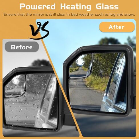 Left Driver Side Door Mirror Assembly Compatible with Ford F150 2015-2020 with Turn Signal, Power Heated, Blind Spot Glass Replaces ‎FL3Z17683CB (6 Pins) in Kuwait
