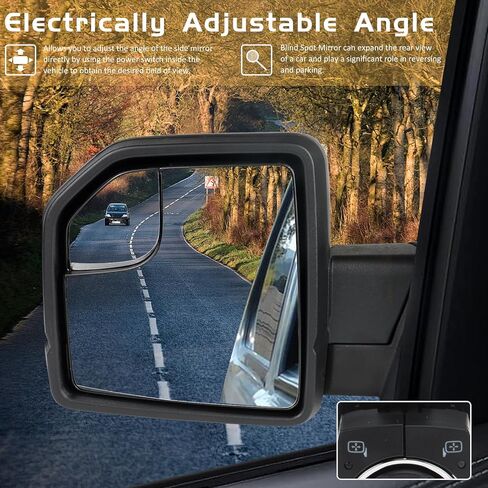 Left Driver Side Door Mirror Assembly Compatible with Ford F150 2015-2020 with Turn Signal, Power Heated, Blind Spot Glass Replaces ‎FL3Z17683CB (6 Pins) in Kuwait