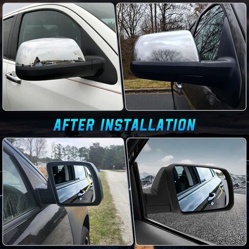 11 Pins Chrome Side Mirror Assembly Compatible with 2007-2013 Toyota Tundra 2008-2013 Sequoia With Heated Power Glass Signal Light Power Folding Puddle Light 879100C203 TO1321269(Right Passenger Side) in Saudi Arabia