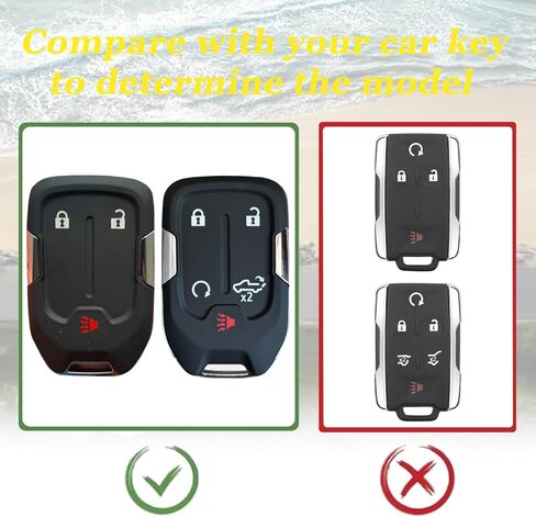 WJS Key Fob Cover, Car Key Case Shell Protector Compatible with 2019-2024 Chevy Silverado GMC Sierra 1500 2500HD 3500HD (Black) in Saudi Arabia