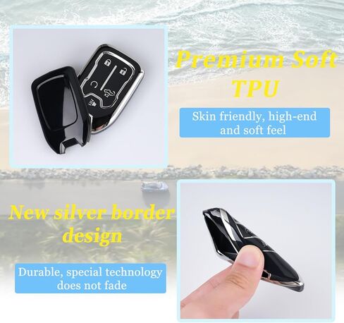 WJS Key Fob Cover, Car Key Case Shell Protector Compatible with 2019-2024 Chevy Silverado GMC Sierra 1500 2500HD 3500HD (Black) in Saudi Arabia