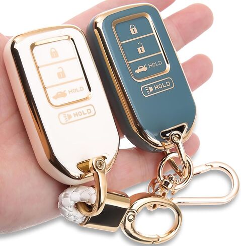 2PCS for Honda Key Fob Cover 4-Button Protector with Keychain Fit for Ridgeline(2020-2023), HR-V(2016-2022), FIT(2018-2020), Insight LX(2019-2020), CR-V(2015-2016) in Saudi Arabia